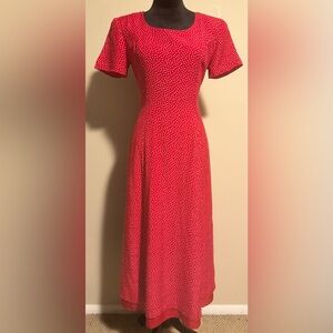Preloved Misty Lane Vintage Red and White Polka Dot Dress size 6